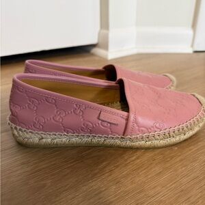 Gucci Pink Leather Espadrilles